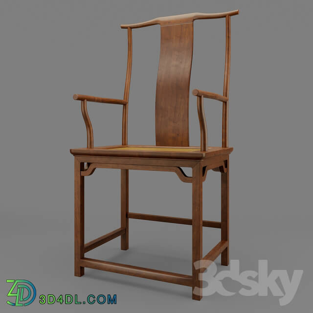 Chair - Late Ming Dynasty High Yoke Back Armchair A