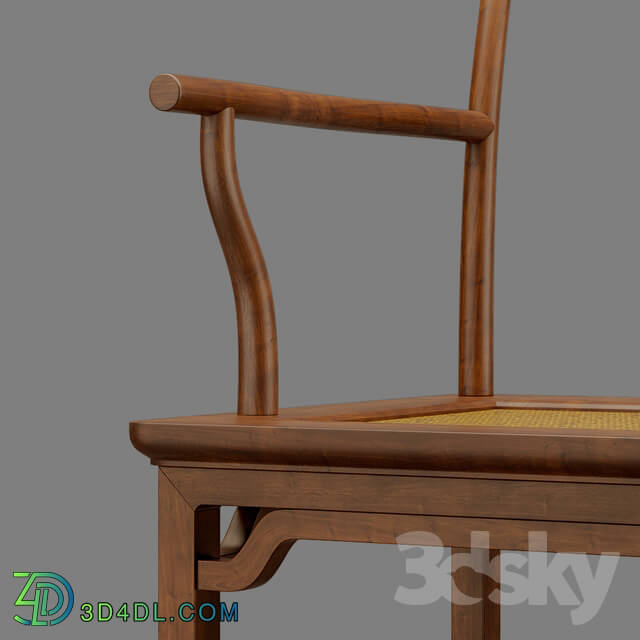 Chair - Late Ming Dynasty High Yoke Back Armchair A