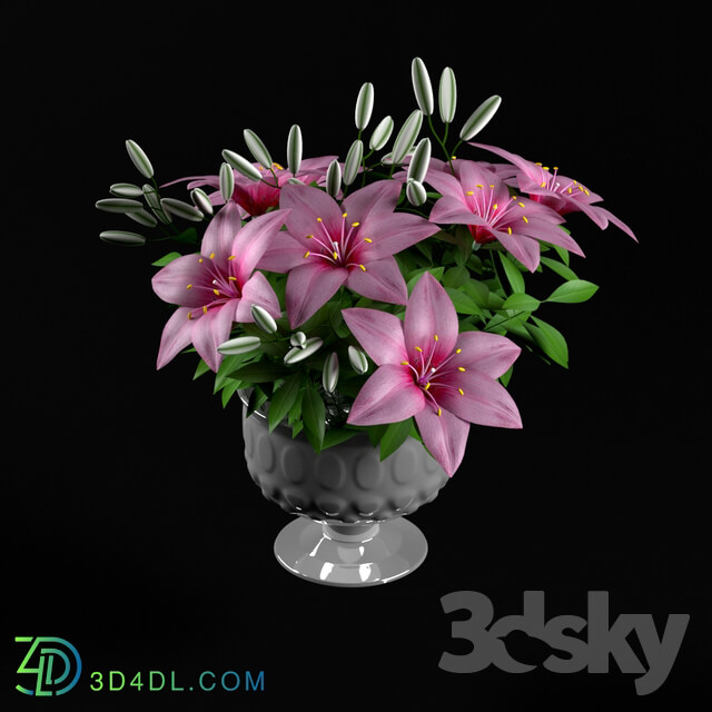 Bouquet - pink lilium flower