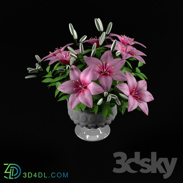 Bouquet - pink lilium flower