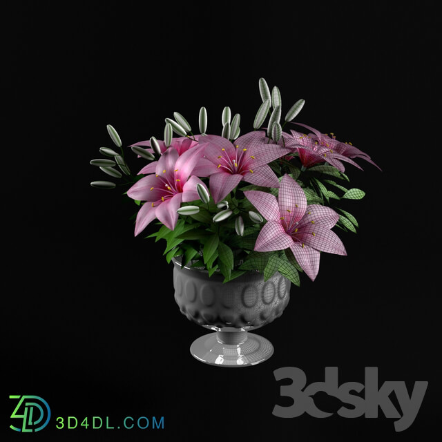 Bouquet - pink lilium flower