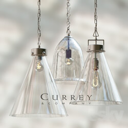 Ceiling light - Kitchen glass pendant set by Currey 