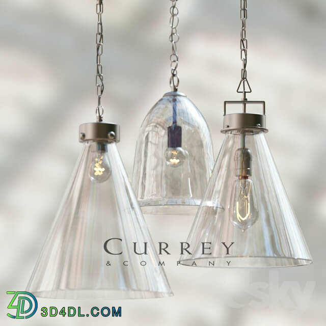 Ceiling light - Kitchen glass pendant set by Currey