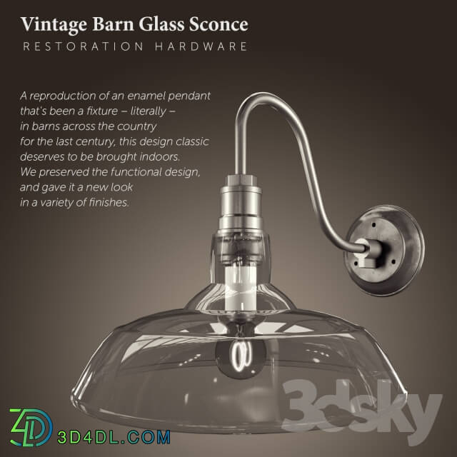 Wall light - Lamp Vintage Barn Glass Sconce