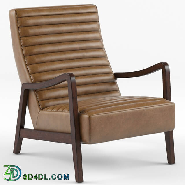 Arm chair - Elkan Modern Classic Camel Leather Brown Armchair