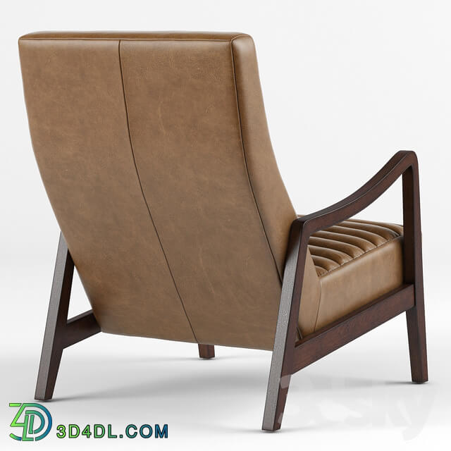 Arm chair - Elkan Modern Classic Camel Leather Brown Armchair