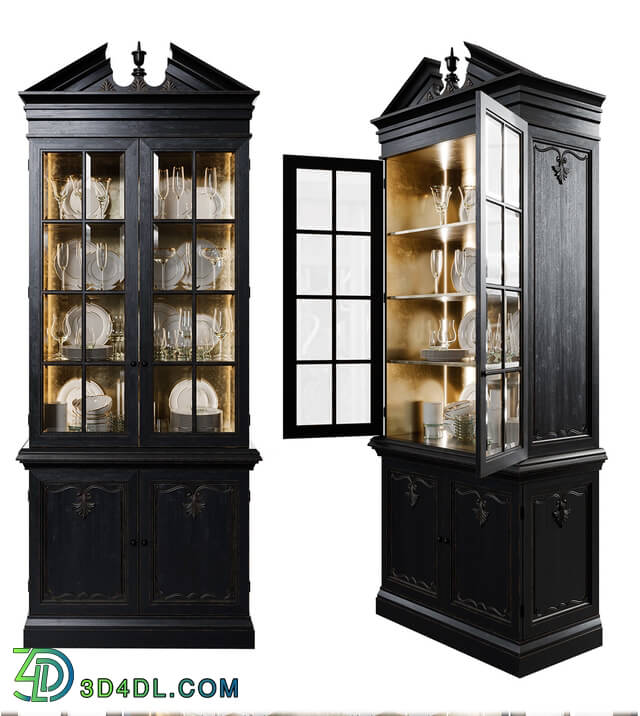 Wardrobe _ Display cabinets - Antique Сupboard With Dishes