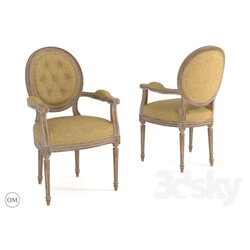 Chair - Vintage louis round button armchair 8827-0009 _H_ 
