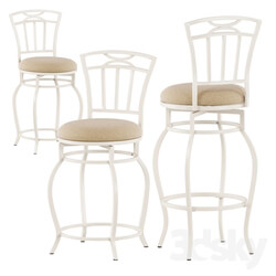 Chair - Silver Orchid Metal Barstool White x2 size 