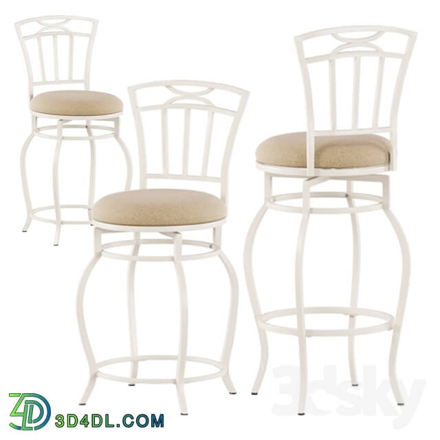 Chair - Silver Orchid Metal Barstool White x2 size