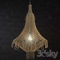 Ceiling light - Chandelier made of ropes 