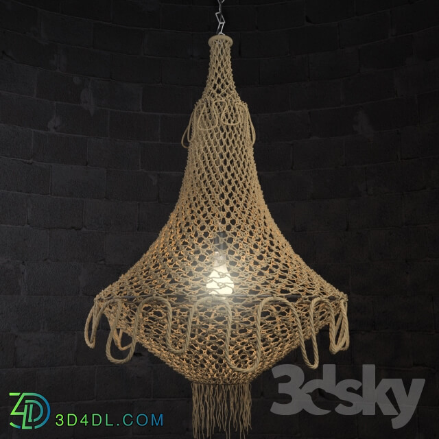 Ceiling light - Chandelier made of ropes