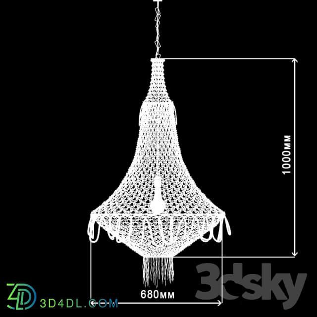 Ceiling light - Chandelier made of ropes