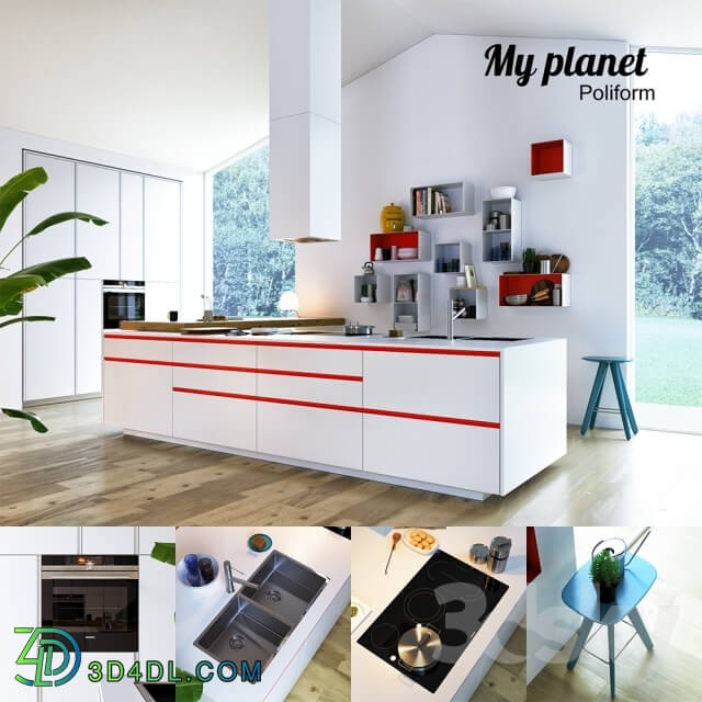 Kitchen - Kitchen Poliform Varenna My Planet 3 _vray_ corona_