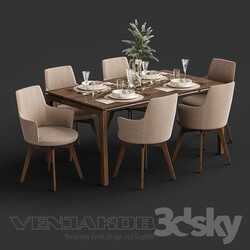 Table _ Chair - Venjakob Alexia Chair with Dining Table ET388 