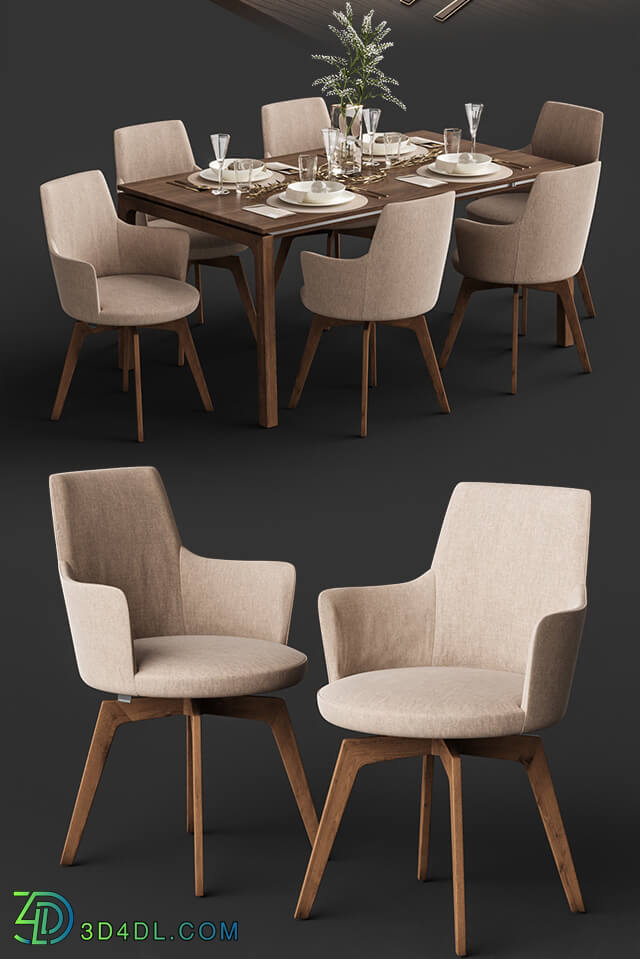 Table _ Chair - Venjakob Alexia Chair with Dining Table ET388