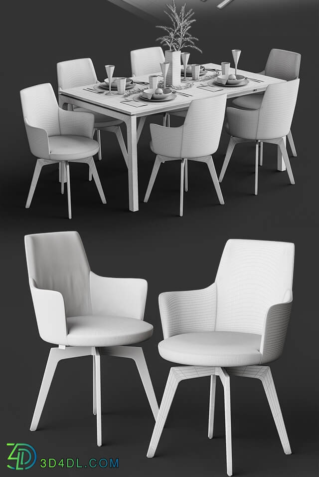 Table _ Chair - Venjakob Alexia Chair with Dining Table ET388
