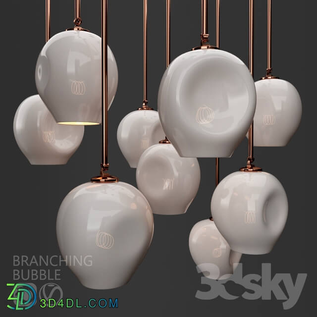 Ceiling light - Branching bubble 1 lamp by Lindsey Adelman MILK _ COPPER