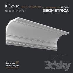 Decorative plaster - Gypsum cornice - KC291a. Dimensions _262x291x1000_. Exclusive decor series _Geometrica_. 