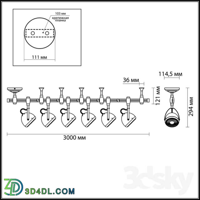 Technical lighting - Flexible track ODEON LIGHT 3803 _ 6TR GRAFFITO