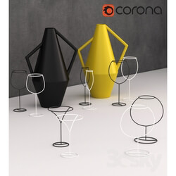 Vase - Idea Home decor. Koravase and Iron glasses 