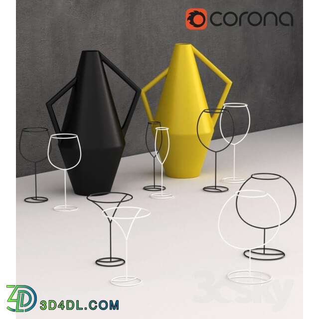 Vase - Idea Home decor. Koravase and Iron glasses