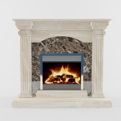 Fireplace - Electric fireplace with marble portal 