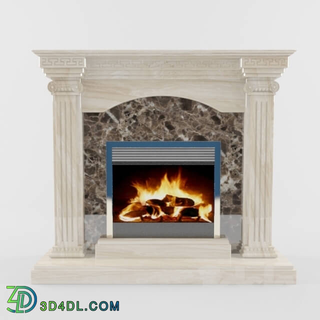 Fireplace - Electric fireplace with marble portal