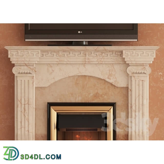 Fireplace - Electric fireplace with marble portal