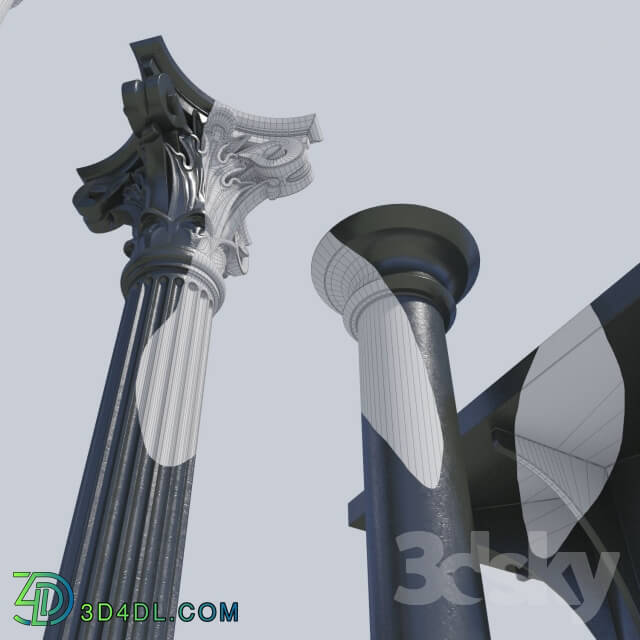Decorative plaster - GV Baranovsky_ Volume VII of_ Unit 1_ pp. 17_ cast iron columns of the 2nd