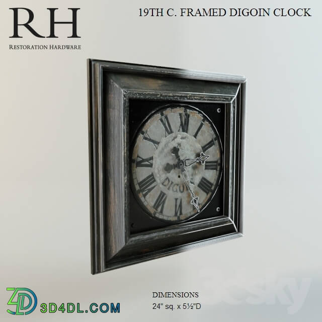 Other decorative objects - Restoration Hardware 19TH c. DIGOIN FRAMED CLOCK