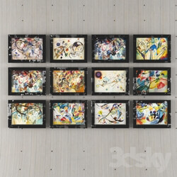 Frame - Set of paintings by Kandinsky 