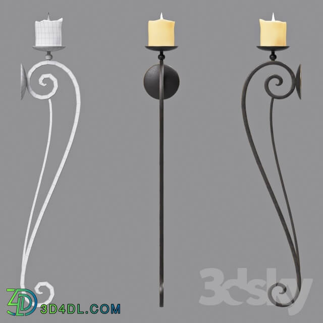 Wall light - Iron candlestick