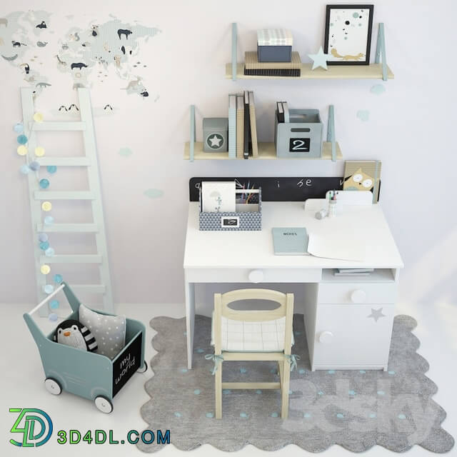 Table _ Chair - Writing-table and decor for a nursery 1