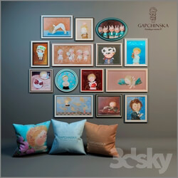 Miscellaneous - Decorative set of paintings and pillows for baby boy 