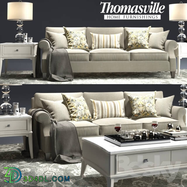 Sofa - Thomasville_Tawny Sofa_Manuscript Cocktail Table