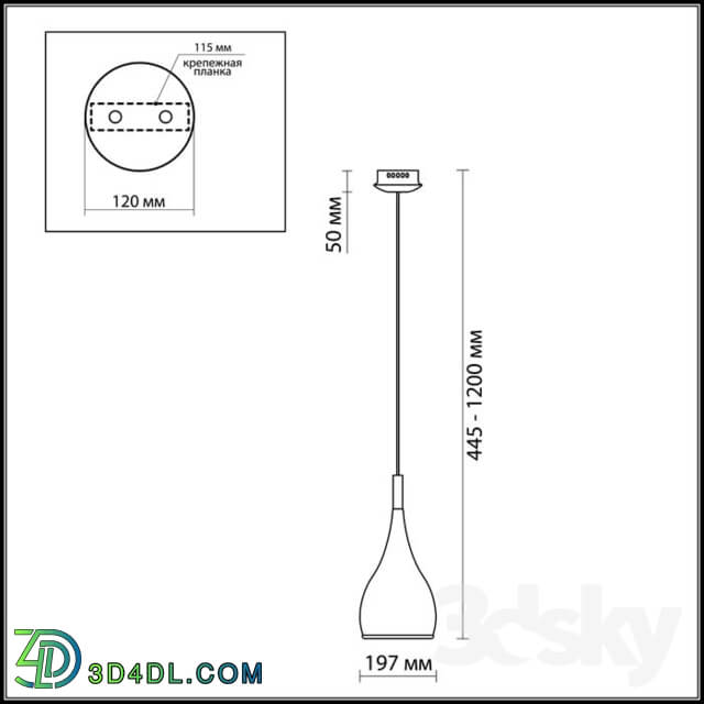 Ceiling light - Suspension Odeon Light 2905_1_ 2906_1_ 2907_1 DROP