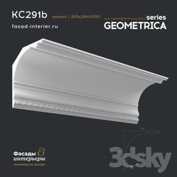 Decorative plaster - Gypsum cornice - KC291b. Dimensions _262x291x1000_. Exclusive decor series _Geometrica_. 