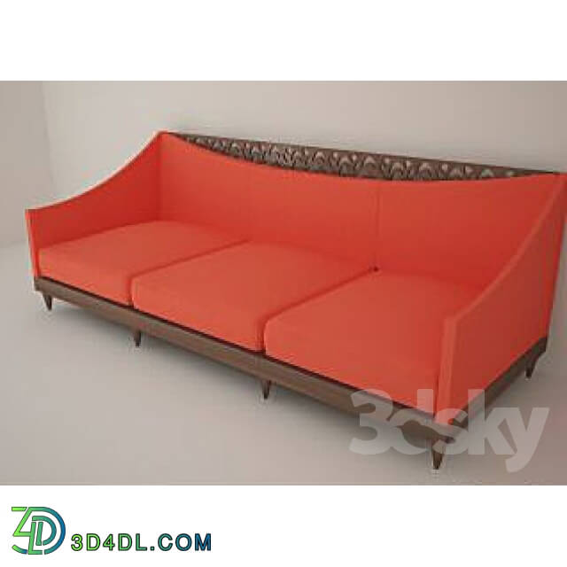 Sofa - Sofa with the carved headboard