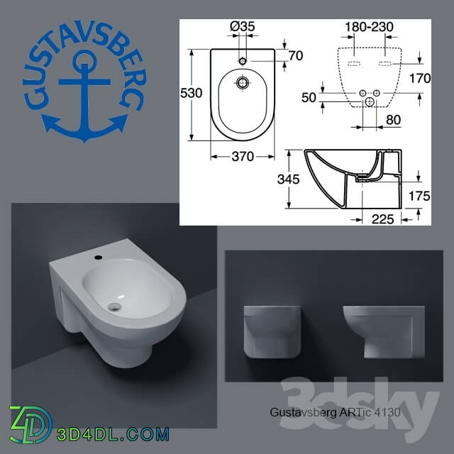 Toilet and Bidet - Gustavsberg ARTic 4130