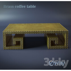 Table - Brass coffee table 