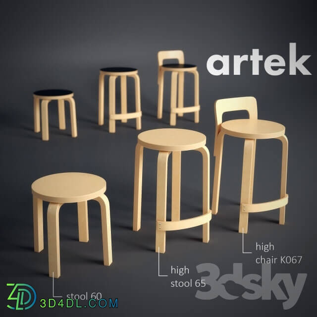 Chair - artek stool and high chair