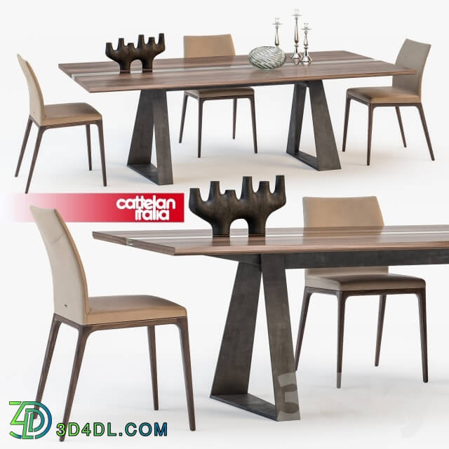 Table _ Chair - Sattelan Italia RIVER table ARCADIA chair