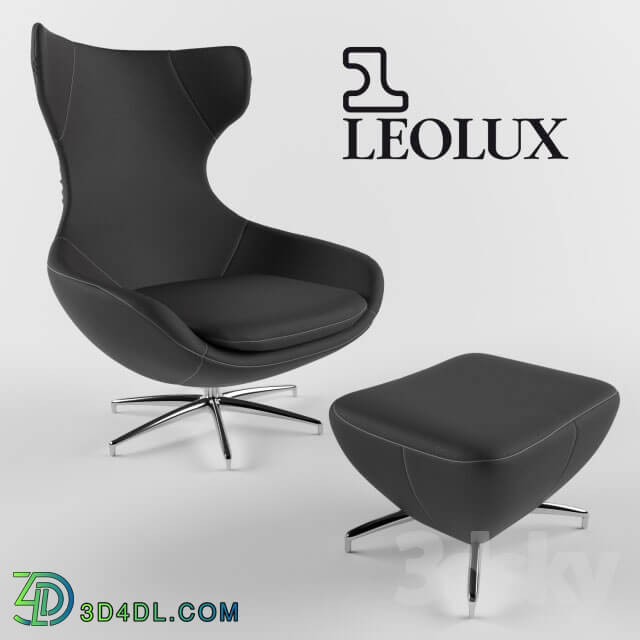 Arm chair - LEOLUX CARUZZO _ Leather armchair