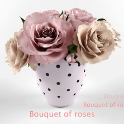 Plant - The bouquet of roses in a polka dot ceramic vase 
