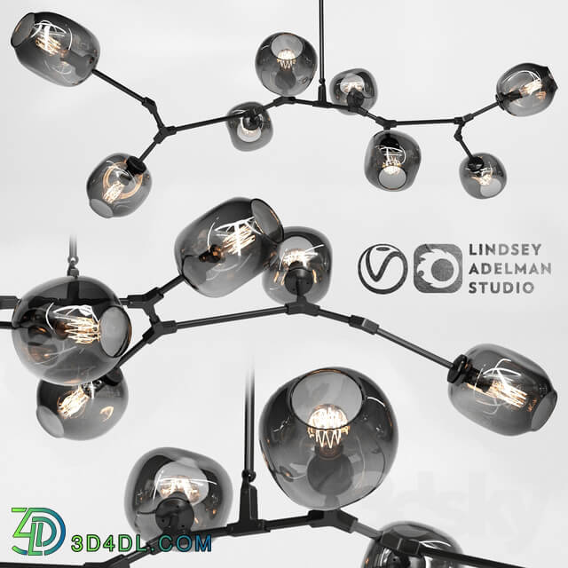 Ceiling light - Branching bubble 8 lamps BLACK by Lindsey Adelman