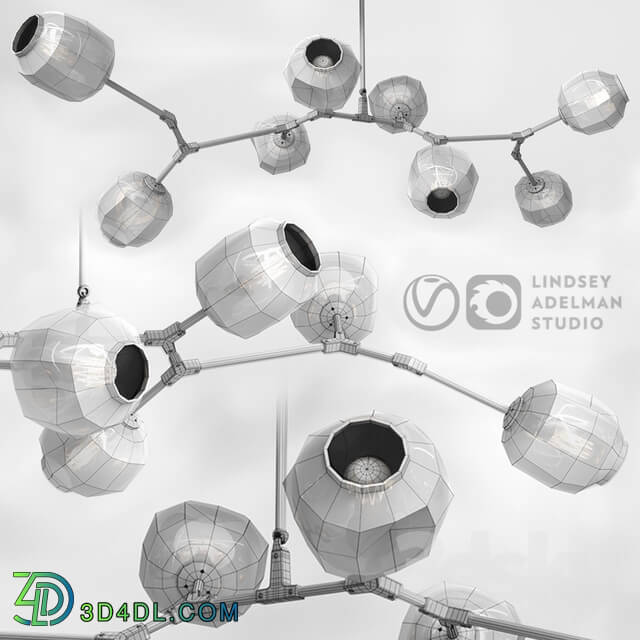 Ceiling light - Branching bubble 8 lamps BLACK by Lindsey Adelman