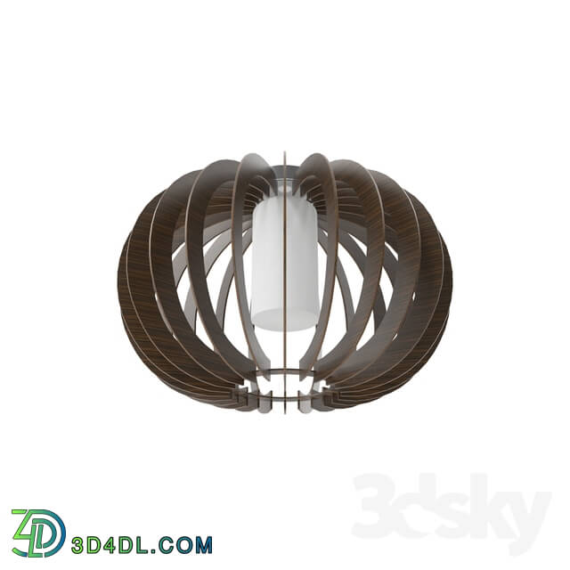 Ceiling light - 95589 Wall-ceiling lamp STELLATO 3_ 1X60W _E27__ steel _ brushed nickel _ wood _ glass