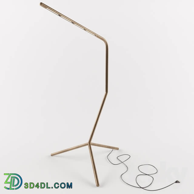 Floor lamp - Three-legged lamp - Antique Brass