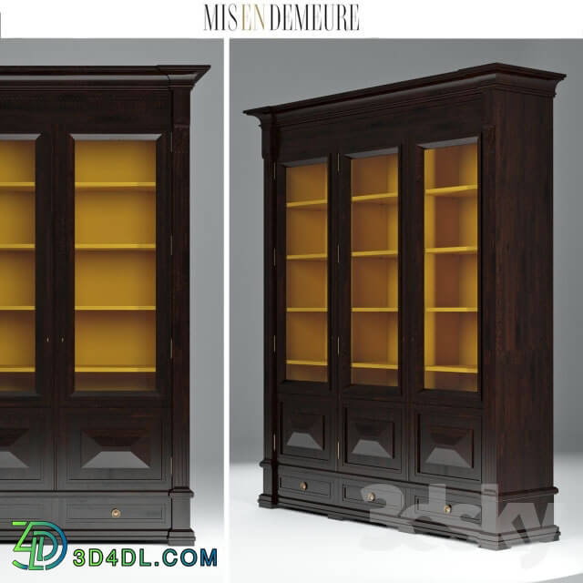 Wardrobe _ Display cabinets - BOOKCASE ORSAY COLLAPSABLE F. PALISSANDRE INS. OCHRE